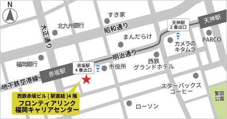 福岡キャリアセンターの地図