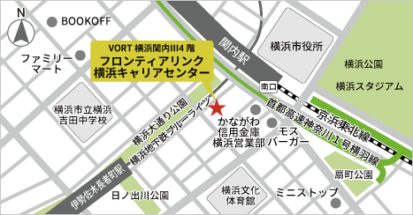 横浜キャリアセンターの地図